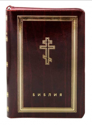 купить - Библия с неканоническими книгами: кожа на молнии, золотой обрез (коричневая) - фото 1