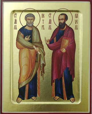 купить - Икона Петра и Павла, апостолов на дереве: 125 х 160 - фото 1