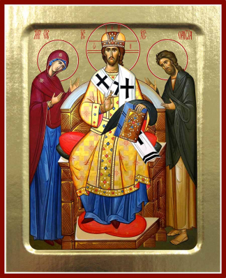 купить - Икона Спасителя Великий Архиерей на дереве: 125 х 160 - фото 1