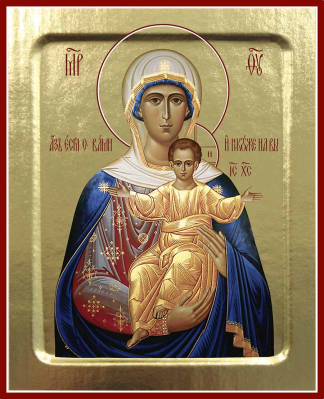купить - Икона Пресвятой Богородицы, Азъ Есмь С Вами (совр. письмо) на дереве: 125 х 160 - фото 1