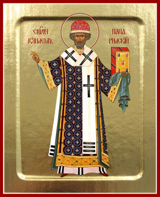 купить - Икона Климента Папы Римского, священномученика (ростовая) на дереве: 125 х 160 - фото 1