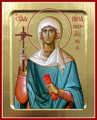 купить - Икона Нины, равноапостольной на дереве: 125 х 160 - фото 1