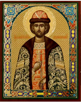 купить - Икона на деревянной основе Андрей Боголюбский св. блгв. кн. 8х6 с тиснением золотой фольгой, в упако - фото 1