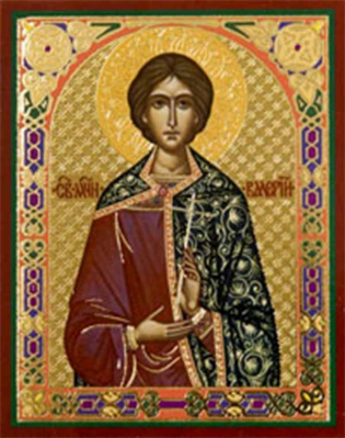 купить - Икона на деревянной основе Валерий св. мч. 8х6 с тиснением золотой фольгой, в упаковке - фото 1