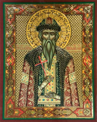купить - Икона на деревянной основе Ярослав (Муромский) св. блгв. кн. 8х6 с тиснением золотой фольгой, в упак - фото 1