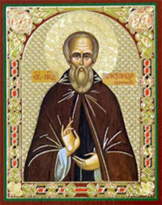 купить - Икона на деревянной основе Александр Свирский прп. 8х6 с тиснением золотой фольгой, в упаковке - фото 1