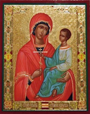 купить - Икона на деревянной основе Кирик и Иулита свв. мч. и мц. 8х6 с тиснением золотой фольгой, в упаковке - фото 1