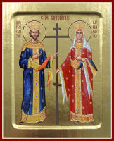 Икона Константина и Елены, равноапостольных на дереве: 125 х 160