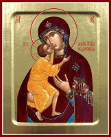 Икона Пресвятой Богородицы, Феодоровская на дереве: 125 х 160