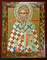 Икона на деревянной основе Андрей св. Архиепископ Критский 8х6 с тиснением золотой фольгой, в упаков
