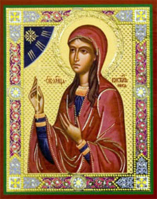 Икона на деревянной основе Ника (Виктория) Коринфская мц. 8х6 с тиснением золотой фольгой, в упаковк